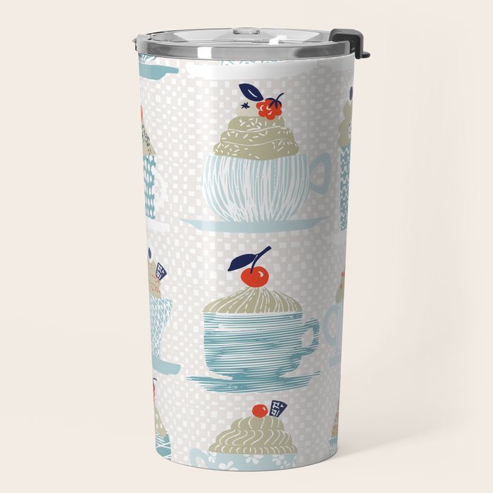 Sweet monster cupcake mint Travel Mug Gallery Image 2