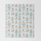 Sweet monster cupcake mint Throw Blanket Gallery Image 2