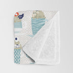 Sweet monster cupcake mint Throw Blanket Gallery Image 3