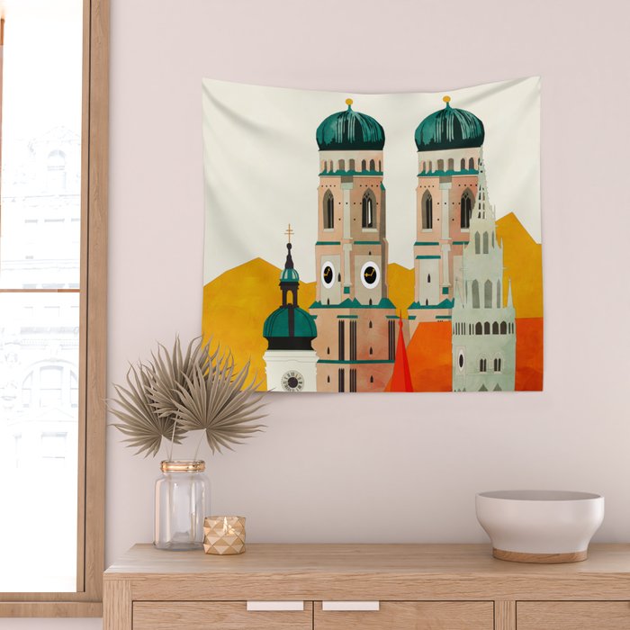 travel europe germany munich Wall Tapestry Gallery Image 2