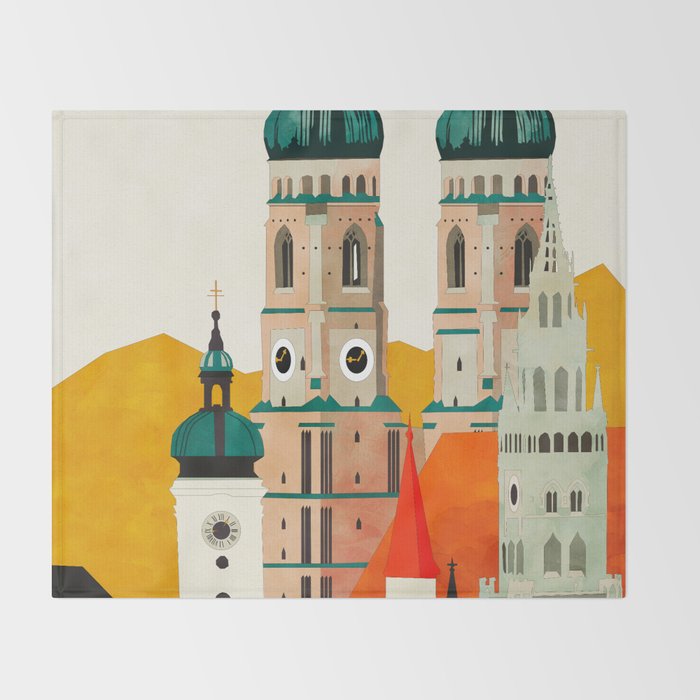 travel europe germany munich Throw Blanket Gallery Image 2
