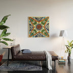 Cross art nouveau mexican talavera tile azulejo interior design Wood Wall Art Gallery Image 2