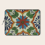 Cross art nouveau mexican talavera tile azulejo interior design Laptop Sleeve Gallery Image 1