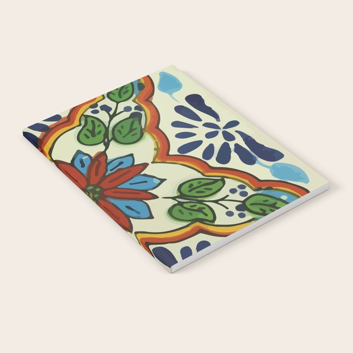 Cross art nouveau mexican talavera tile azulejo interior design Notebook Gallery Image 1