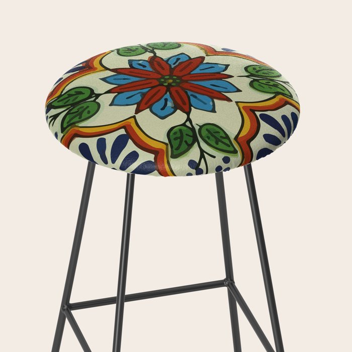 Cross art nouveau mexican talavera tile azulejo interior design Stool Gallery Image 2