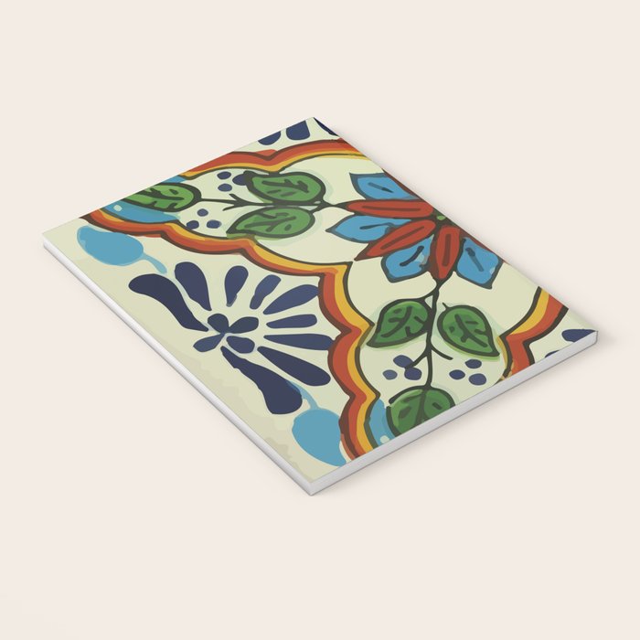 Cross art nouveau mexican talavera tile azulejo interior design Notebook Gallery Image 3