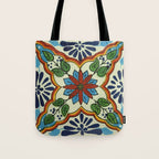 Cross art nouveau mexican talavera tile azulejo interior design Tote Bag Gallery Image 1