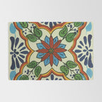 Cross art nouveau mexican talavera tile azulejo interior design Rug Gallery Image 2