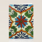 Cross art nouveau mexican talavera tile azulejo interior design Stationery Card Gallery Image 2
