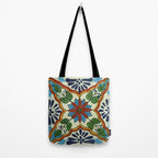 Cross art nouveau mexican talavera tile azulejo interior design Tote Bag Gallery Image 2
