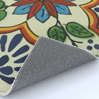 Cross art nouveau mexican talavera tile azulejo interior design Rug Gallery Image 4