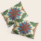 Cross art nouveau mexican talavera tile azulejo interior design Pillow Sham Gallery Image 3