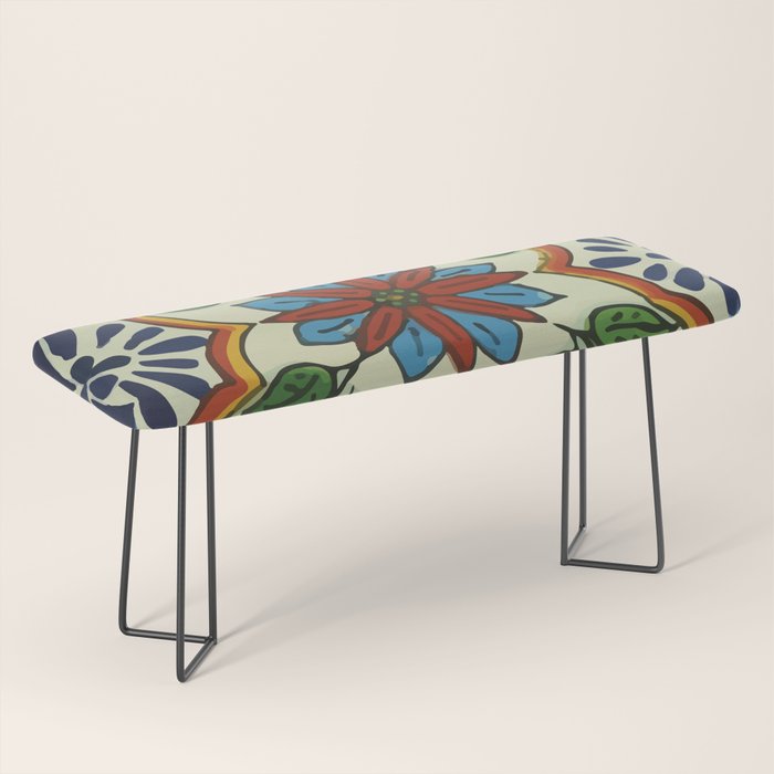Cross art nouveau mexican talavera tile azulejo interior design Bench Gallery Image 1