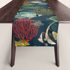 coral reef deep silence Table Runner Gallery Image 1