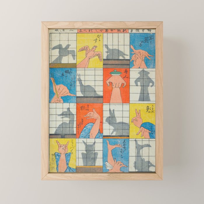 Eight Shadow Figures Utagawa Hiroshige Japanese Woodblock Print  Mini Art Print Gallery Image 1