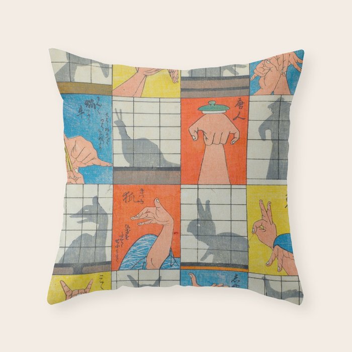 Eight Shadow Figures Utagawa Hiroshige Japanese Woodblock Print  Throw Pillow Gallery Image 6