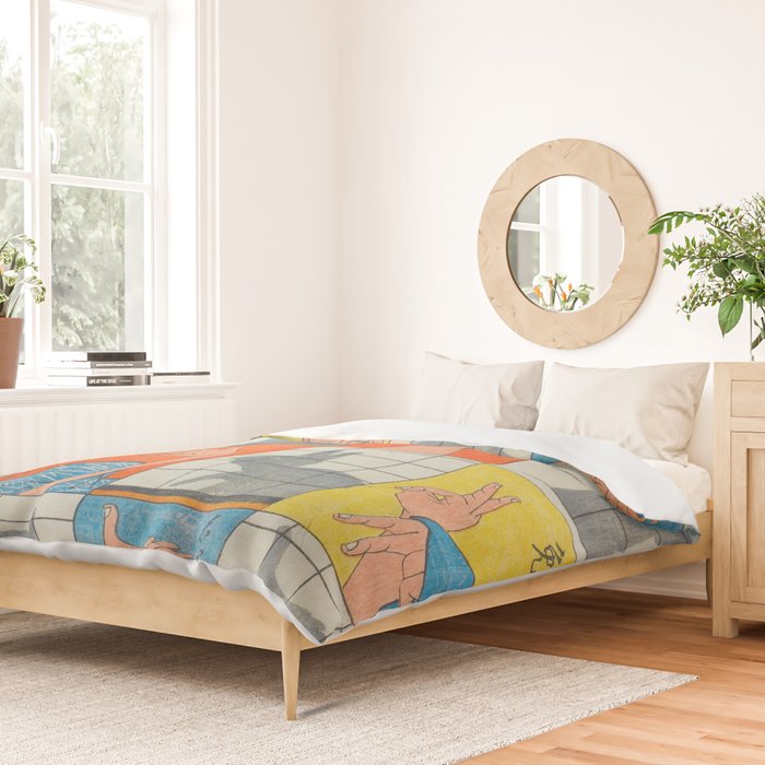 Eight Shadow Figures Utagawa Hiroshige Japanese Woodblock Print  Duvet Cover Gallery Image 2