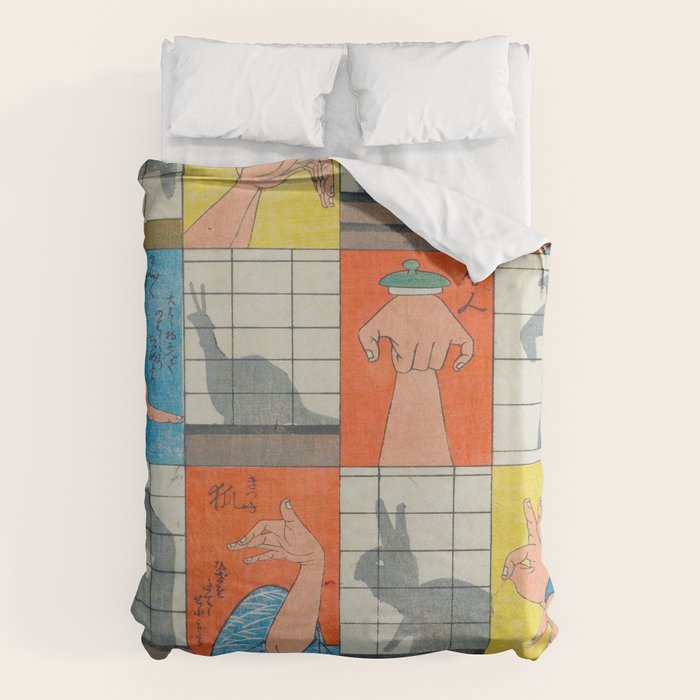 Eight Shadow Figures Utagawa Hiroshige Japanese Woodblock Print  Duvet Cover Gallery Image 6