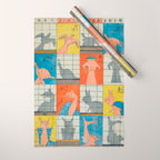 Eight Shadow Figures Utagawa Hiroshige Japanese Woodblock Print  Wrapping Paper Gallery Image 1