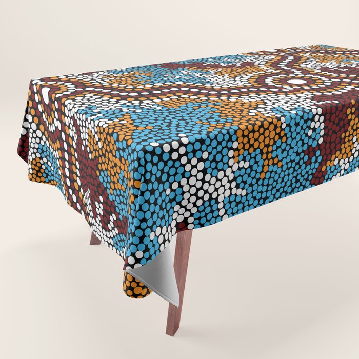 Authentic Aboriginal Art - Wetland Dreaming Tablecloth Gallery Image 1