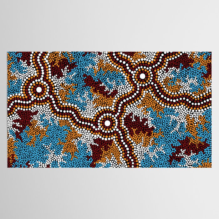 Authentic Aboriginal Art - Wetland Dreaming Tablecloth Gallery Image 2
