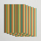 Joseph Stripes Vertical - Mid Century Mod Stripe Pattern in Teal, Olive, Maroon, Navy, Orange, and Mustard Wrapping Paper Gallery Image 3