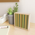 Joseph Stripes Vertical - Mid Century Mod Stripe Pattern in Teal, Olive, Maroon, Navy, Orange, and Mustard Mini Art Print Gallery Image 2