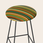 Joseph Stripes Vertical - Mid Century Mod Stripe Pattern in Teal, Olive, Maroon, Navy, Orange, and Mustard Stool Gallery Image 2