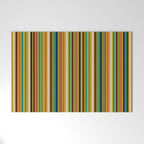 Joseph Stripes Vertical - Mid Century Mod Stripe Pattern in Teal, Olive, Maroon, Navy, Orange, and Mustard Welcome Mat Gallery Image 1
