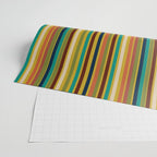 Joseph Stripes Vertical - Mid Century Mod Stripe Pattern in Teal, Olive, Maroon, Navy, Orange, and Mustard Wrapping Paper Gallery Image 2