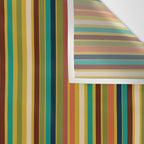 Joseph Stripes Vertical - Mid Century Mod Stripe Pattern in Teal, Olive, Maroon, Navy, Orange, and Mustard Wall Tapestry Gallery Image 3