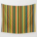 Joseph Stripes Vertical - Mid Century Mod Stripe Pattern in Teal, Olive, Maroon, Navy, Orange, and Mustard Wall Tapestry Gallery Image 4