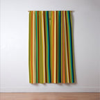 Joseph Stripes Vertical - Mid Century Mod Stripe Pattern in Teal, Olive, Maroon, Navy, Orange, and Mustard Window Curtain Gallery Image 3
