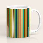 Joseph Stripes Vertical - Mid Century Mod Stripe Pattern in Teal, Olive, Maroon, Navy, Orange, and Mustard Coffee Mug Gallery Image 1