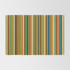 Joseph Stripes Vertical - Mid Century Mod Stripe Pattern in Teal, Olive, Maroon, Navy, Orange, and Mustard Rug Gallery Image 2