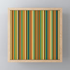Joseph Stripes Vertical - Mid Century Mod Stripe Pattern in Teal, Olive, Maroon, Navy, Orange, and Mustard Mini Art Print Gallery Image 1