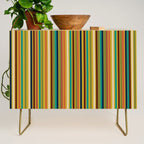 Joseph Stripes Vertical - Mid Century Mod Stripe Pattern in Teal, Olive, Maroon, Navy, Orange, and Mustard Credenza Gallery Image 1