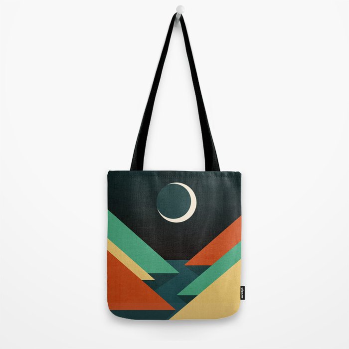 Quiet stream under crescent moon Tote Bag Gallery Image 2
