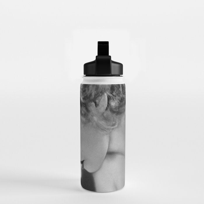 Jazz Age Blond Sipping Champagne black and white photograph / photography Water Bottle Gallery Image 2