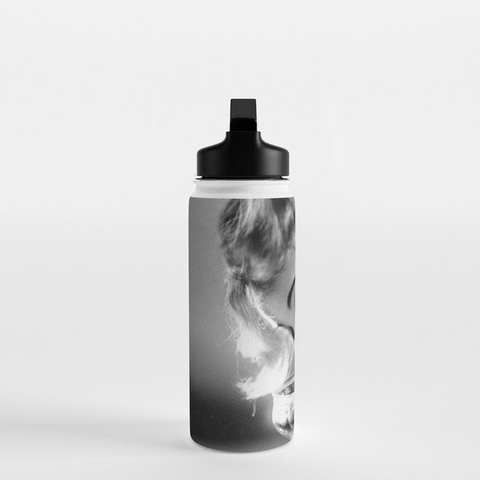 Jazz Age Blond Sipping Champagne black and white photograph / photography Water Bottle Gallery Image 3