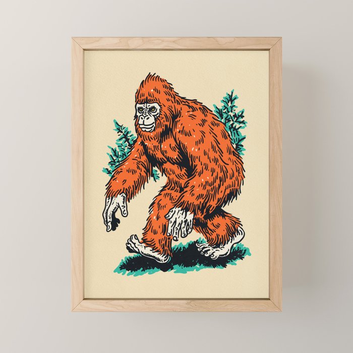Bigfoot Forest Walker Cryptic Mini Art Print Gallery Image 1