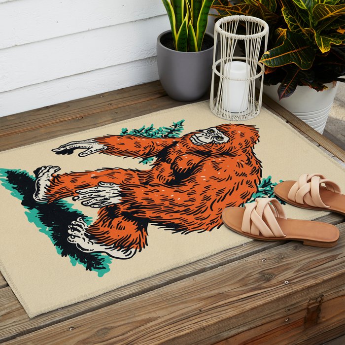 Bigfoot Forest Walker Cryptic Outdoor Rug Gallery Image 2
