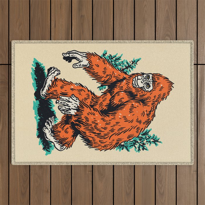 Bigfoot Forest Walker Cryptic Outdoor Rug Gallery Image 1