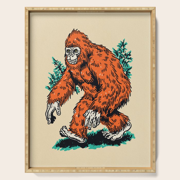 Bigfoot Forest Walker Cryptic Serving Tray Gallery Image 1