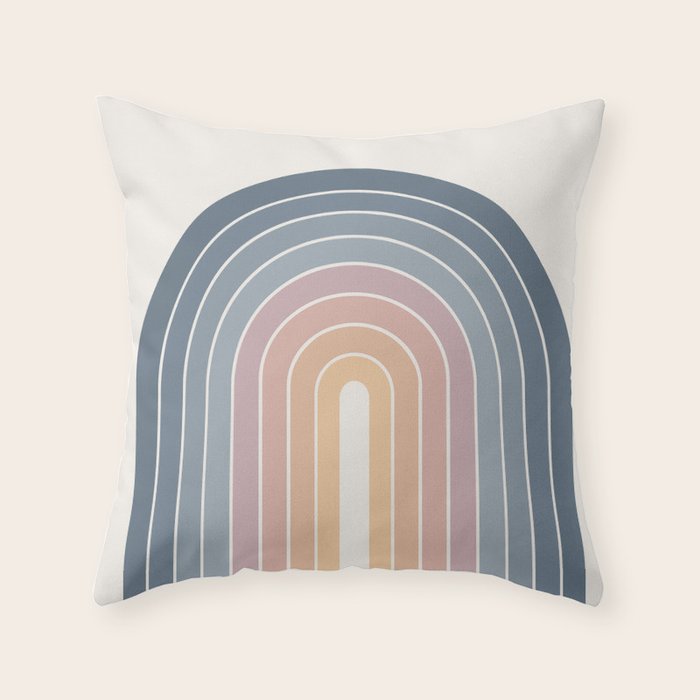 Gradient Arch XXII Sunrise Mid Century Modern Rainbow Throw Pillow Gallery Image 6