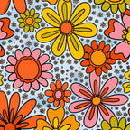 Groovy Flowers in Blue Coffee Mug Gallery Image 2