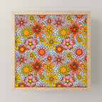 Groovy Flowers in Blue Mini Art Print Gallery Image 1