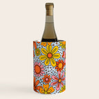 Groovy Flowers in Blue Wine Chiller Gallery Image 1