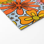 Groovy Flowers in Blue Welcome Mat Gallery Image 2