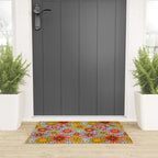 Groovy Flowers in Blue Welcome Mat Gallery Image 3